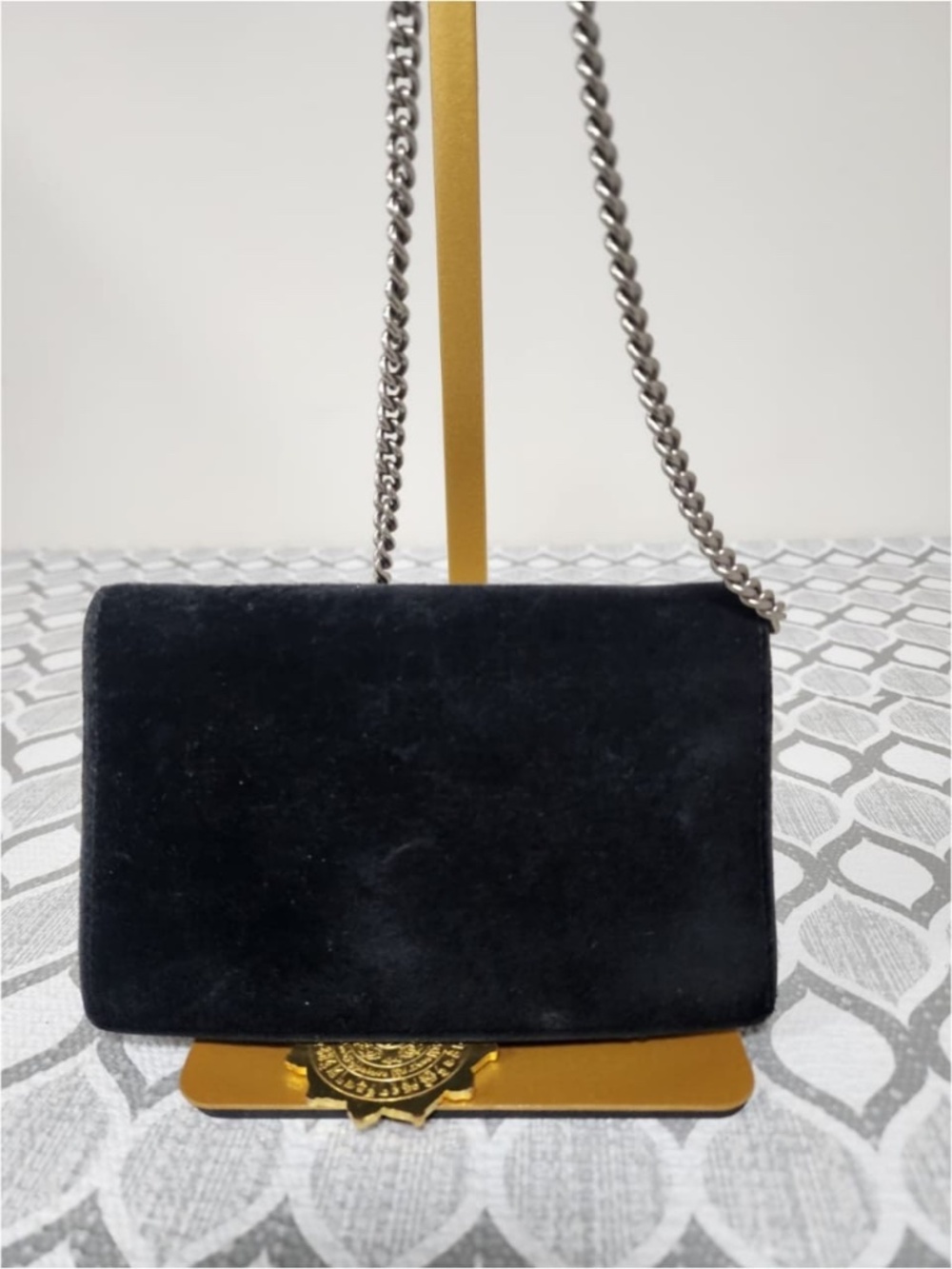 Authentic Gucci Velvet Super Mini Dionysus Crossbody Bag Black - Picture 11 of 12